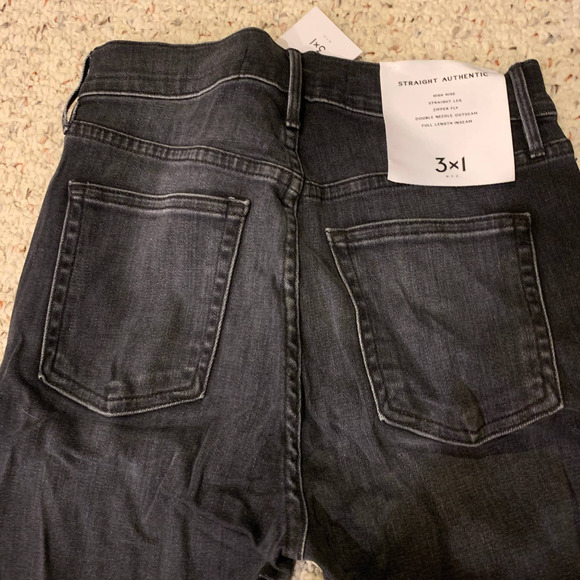 3x1 Straight Authentic Crop Black Elise Jeans 30 - Picture 6 of 14